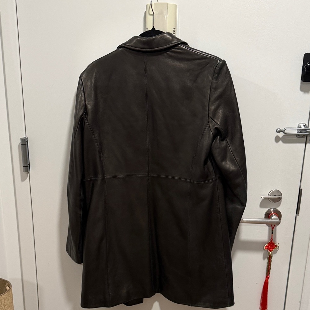 Wilsons Black Leather Trench Coat - Picture 2 of 2